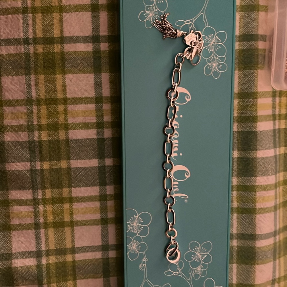 HTF 7” silver bracelet with a removable silver tassels